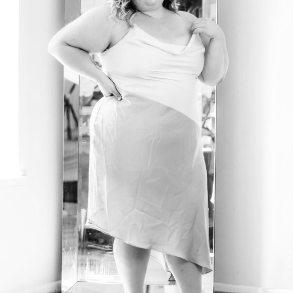 CUSHNIE Target Colorblock Satin Midi Slip Dress - Picture 11 of 12